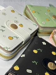 White wallet with flowers