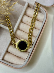 White & Black Stone Necklace ( 2 faces )