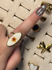 Otilia Pressed Flower Adjustable Ring