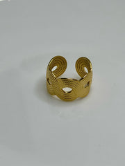 Abstract Geometric Pattern Adjustable Ring