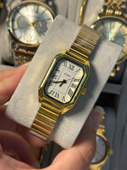 Shein rectangle gold in white