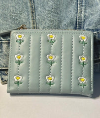 Flower wallet in baby blue