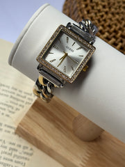 Guess watch silver with gold in white