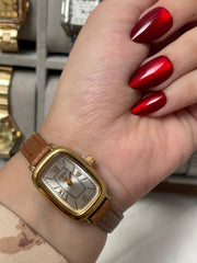 Havan Leather Gold Watch