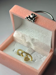 Golden heart ring