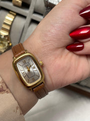 Havan Leather Gold Watch