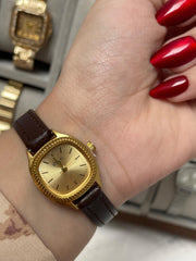 Golden Charm Brown Leather Watch