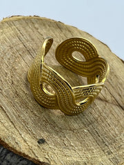 Abstract Geometric Pattern Adjustable Ring