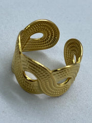 Abstract Geometric Pattern Adjustable Ring