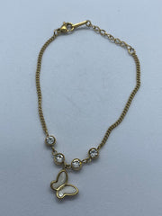 Butterfly Charm Anklet with Crystal