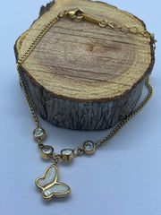 Butterfly Charm Anklet with Crystal