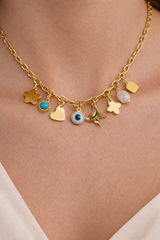 Boho Gold Charm Necklace