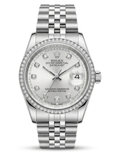 Rolex in silver with diamonds