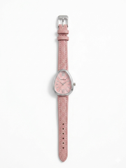 Teardrop pink watch silver