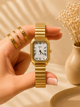 Shein rectangle gold in white