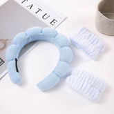 Spa Headband and wrist in baby blue