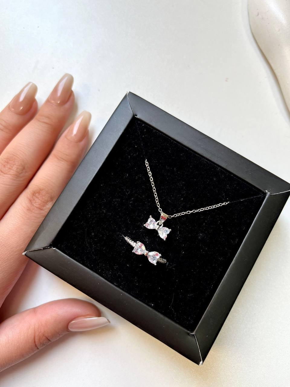 Crystal Bow Jewelry Set