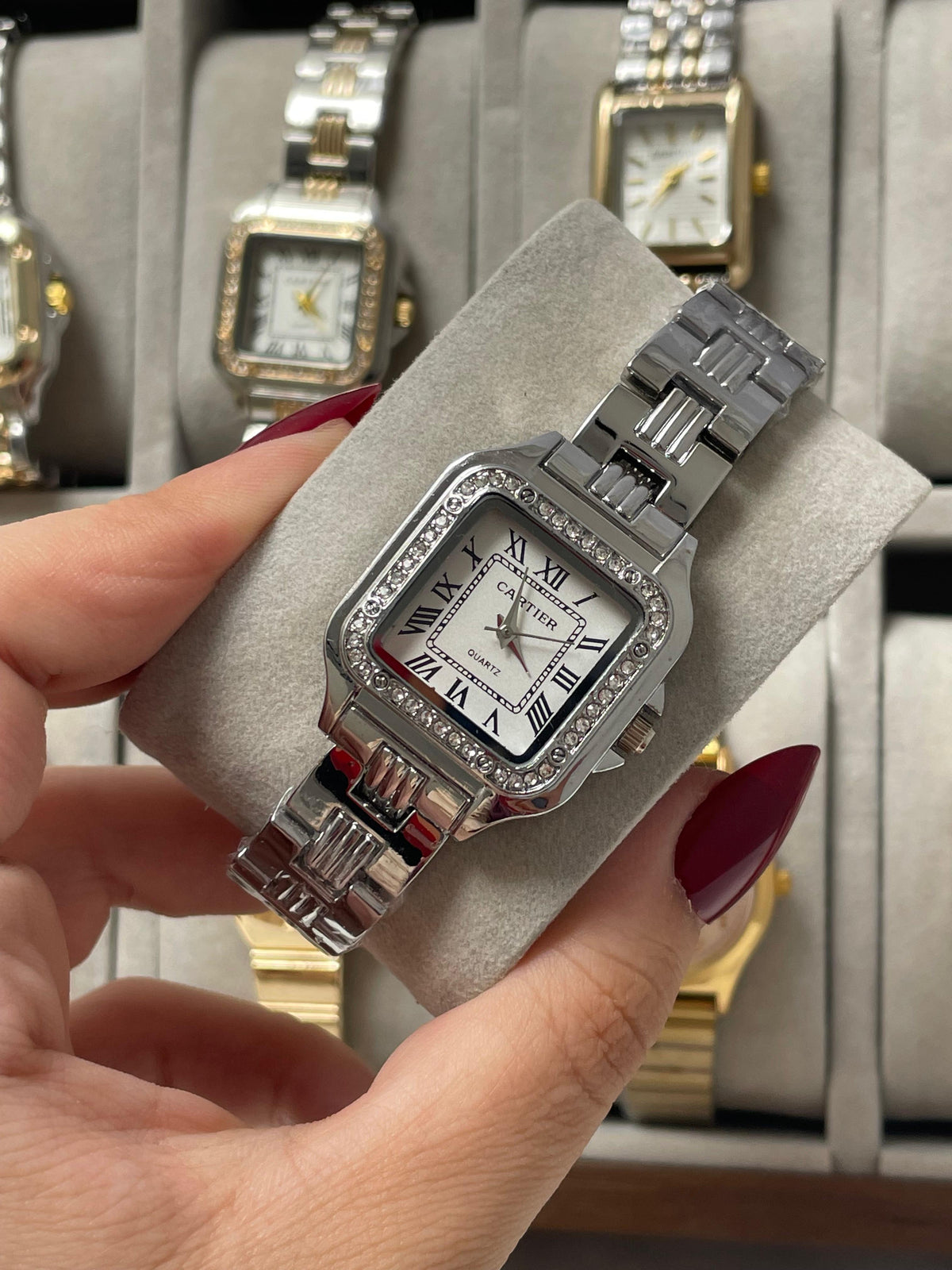 Cartieer silver diamond watch