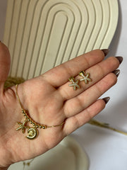 Starfish necklace with earrings
