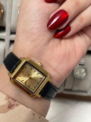 Black & Gold Classic Leather Watch