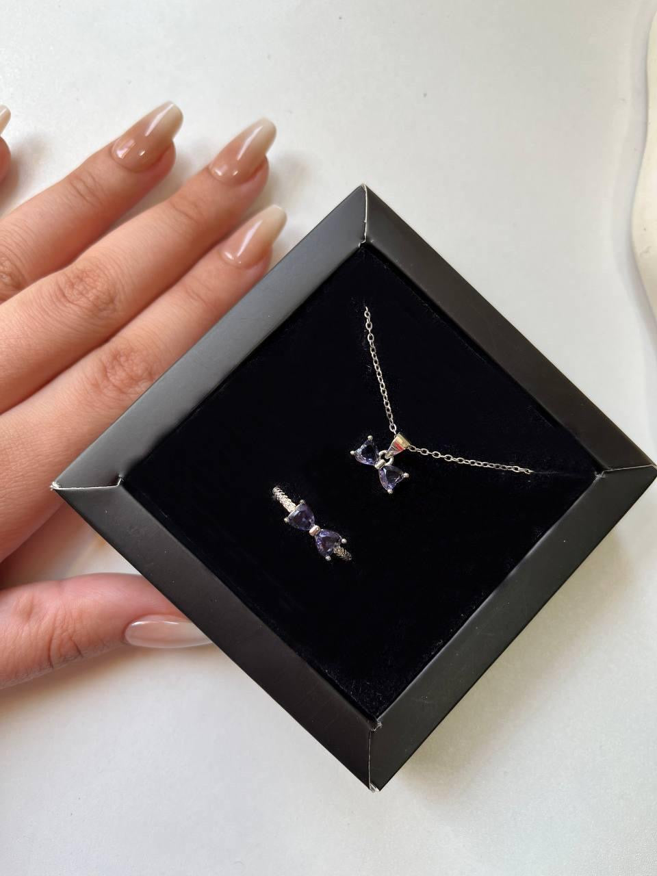 Crystal Bow Jewelry Set