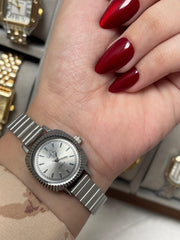 Shein round silver watch