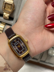 Brown Leather Gold Watch