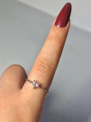 Pink heart in silver