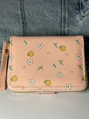 Pink wallet with flowers