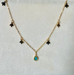 Lily necklace in blue