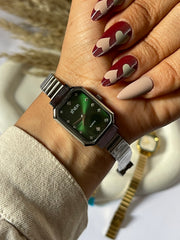 Shein rectangle watch in green
