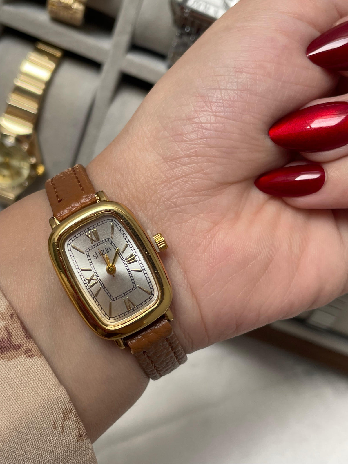 Havan Leather Gold Watch