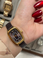 Brown Leather Gold Watch