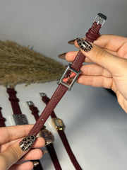 Gedi watch burgundy in silver