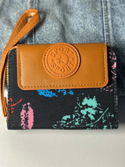 Wallet in brown fabric