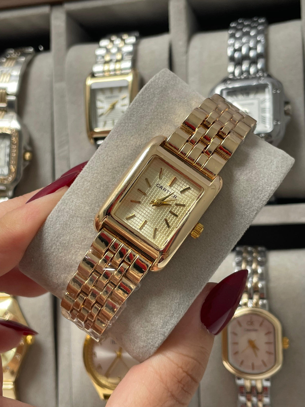 Cartieer square all gold watch
