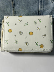 White wallet with flowers