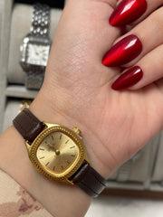 Golden Charm Brown Leather Watch