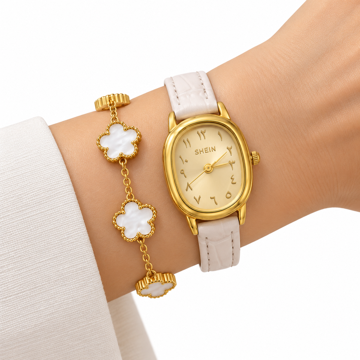 White Elegance Watch &amp; Bracelet Set