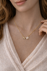 Butterfly in White Necklace