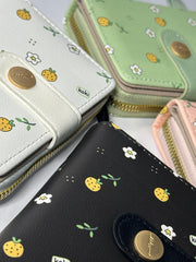 Black wallet with flowers