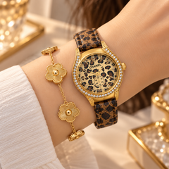 Leopard Glam Watch & Bracelet Set
