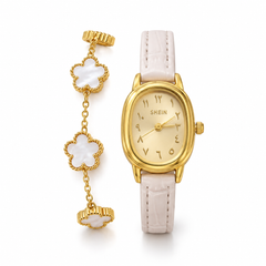 White Elegance Watch &amp; Bracelet Set