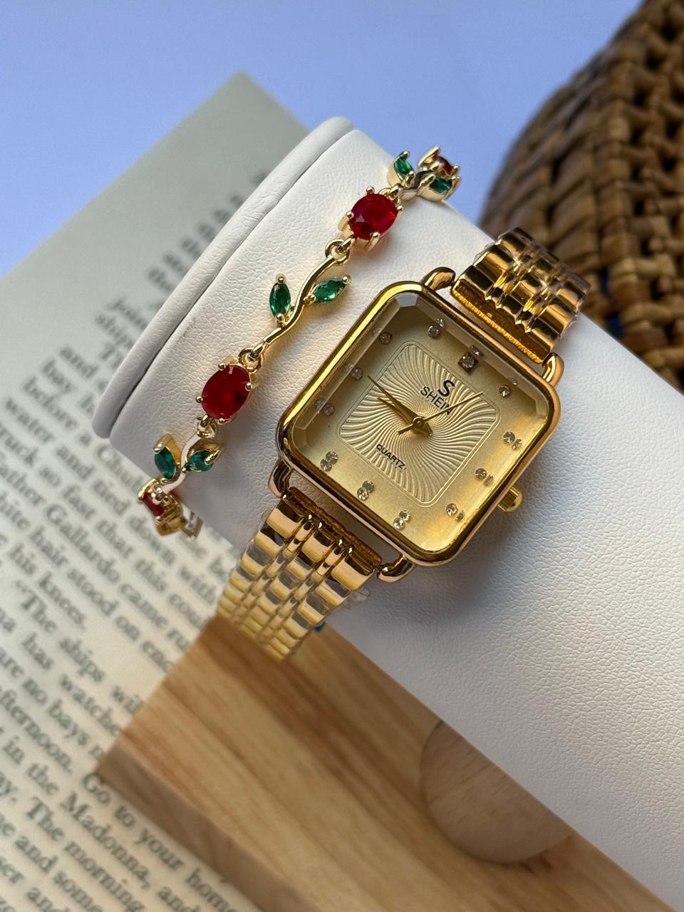 Shein with flower bracelet