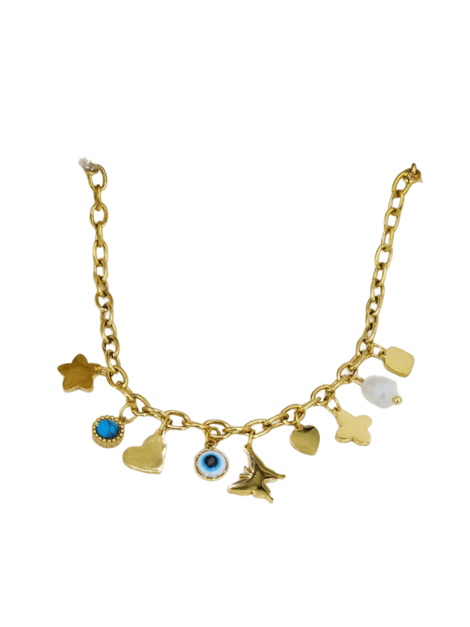 Boho Gold Charm Necklace