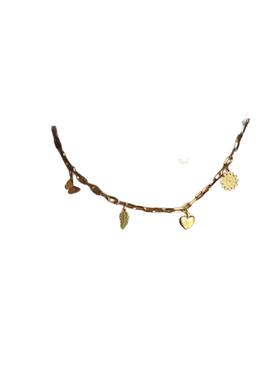 Nature-Inspired Gold Charm Necklace