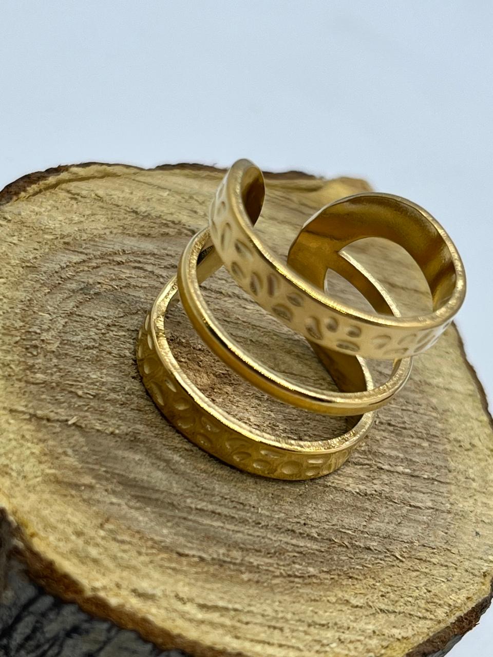 Textured Spiral Adjustable Ring
