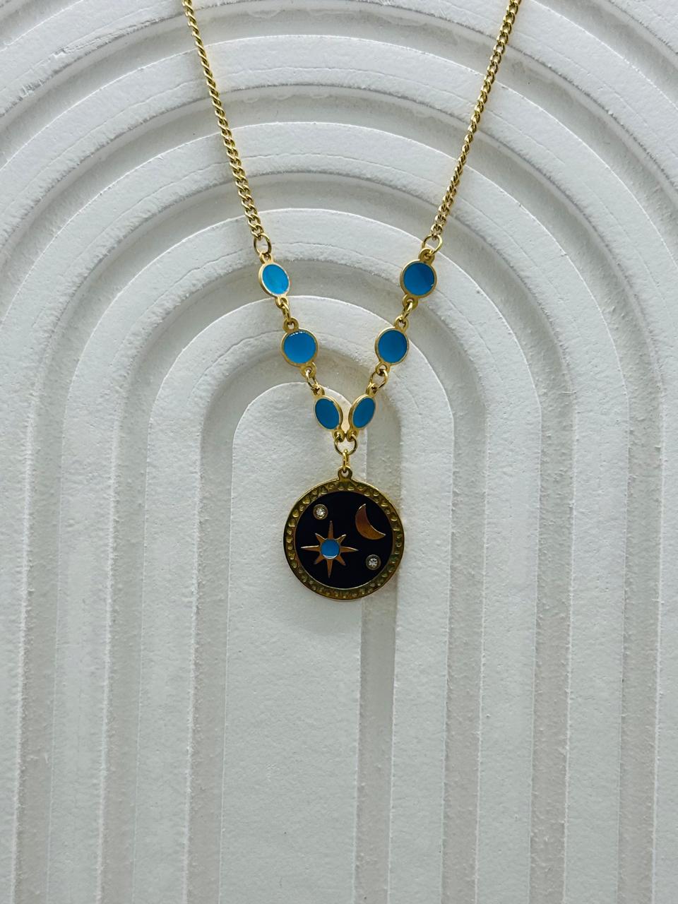 Necklace with Blue Accents