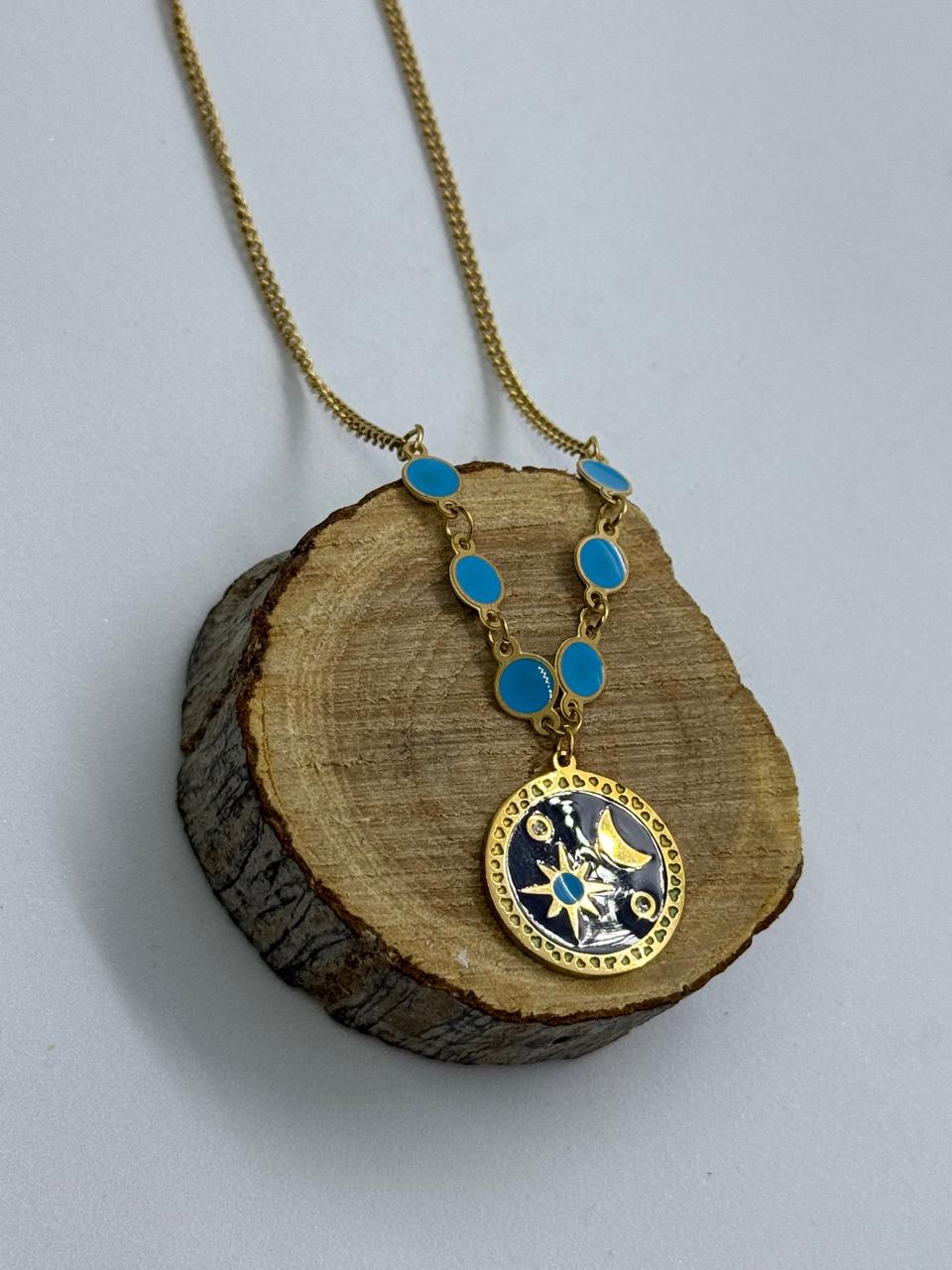 Necklace with Blue Accents