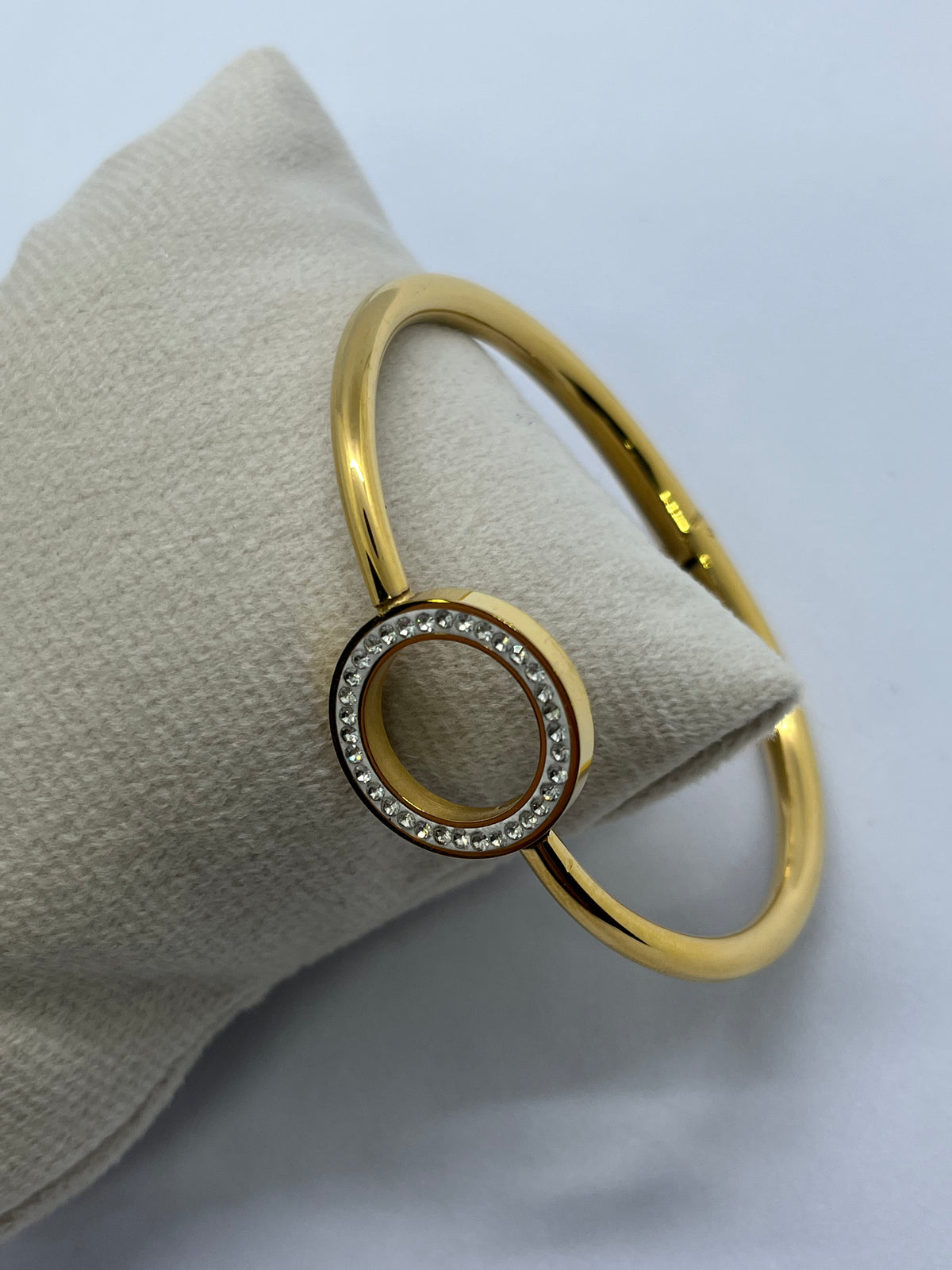 Modern Gold-Toned Stainless Steel Bangle Bracelet